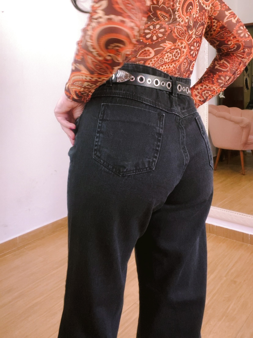 Calça Jeans Reta Preta