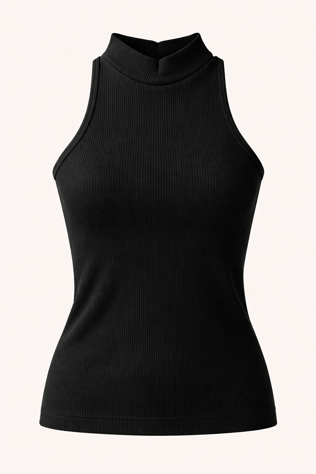 Blusa Cava Americana Canelada Preta