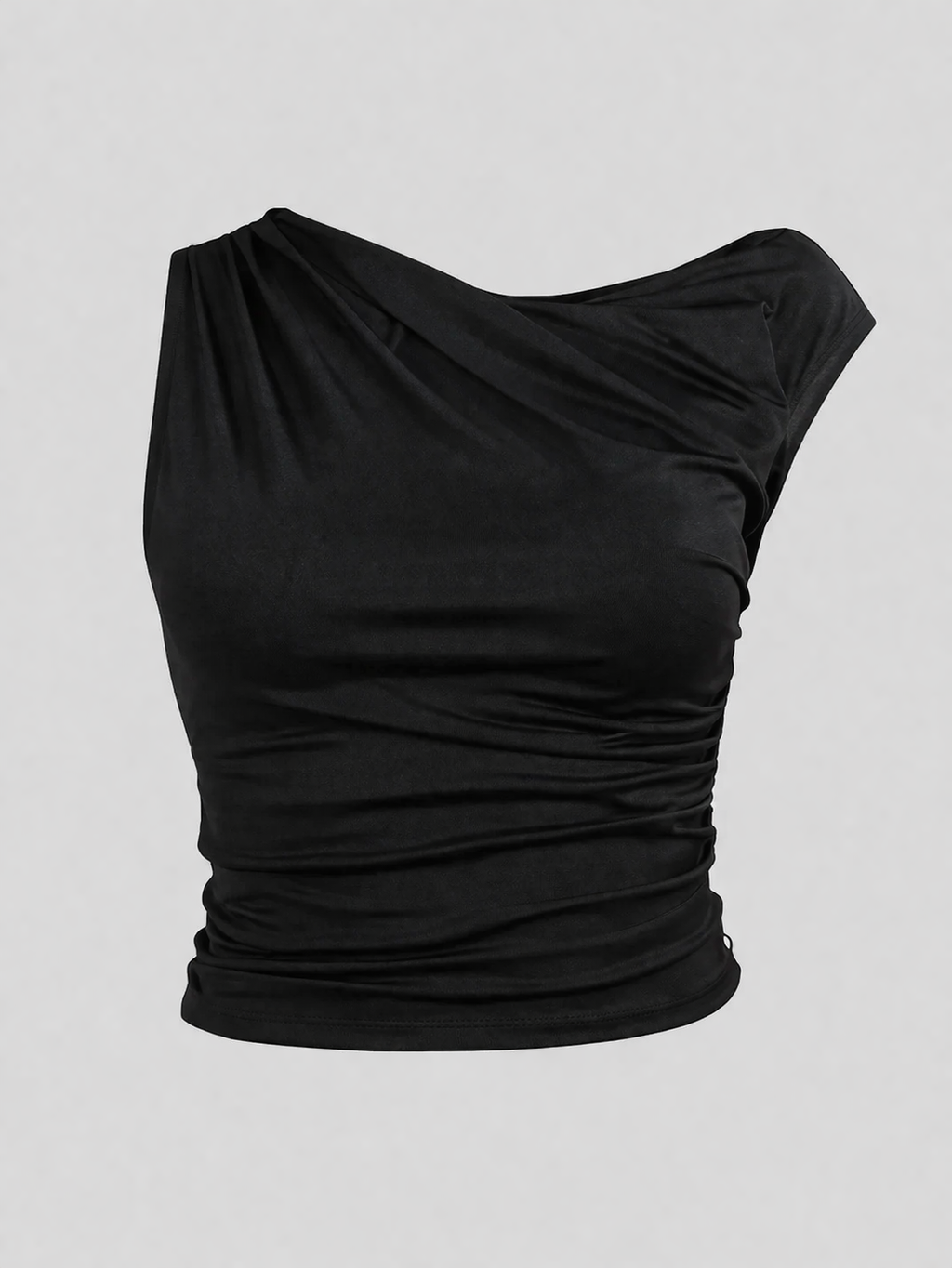 Blusa Assimétrica Poliamida Preta