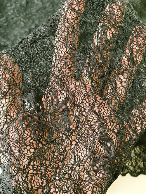 Blusa Renda Manga Longa Preta